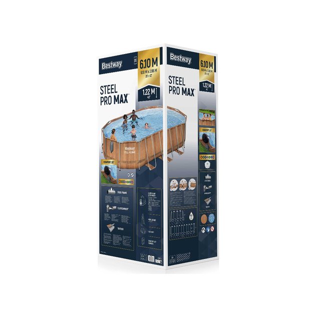 Karkasinis sodo baseinas 610x366x122cm su priedais 10in1 Bestway 