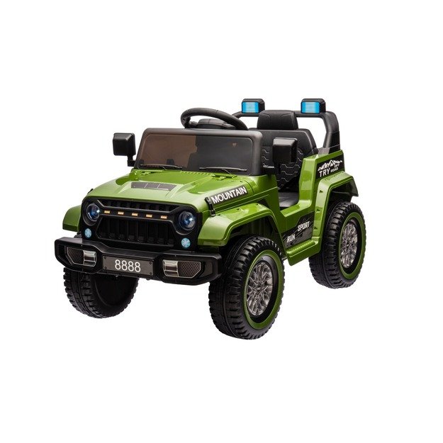 Vienvietis elektrinis visureigis vaikams Off Road MOUNTAIN, žalias