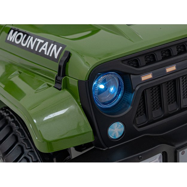 Vienvietis elektrinis visureigis vaikams Off Road MOUNTAIN, žalias