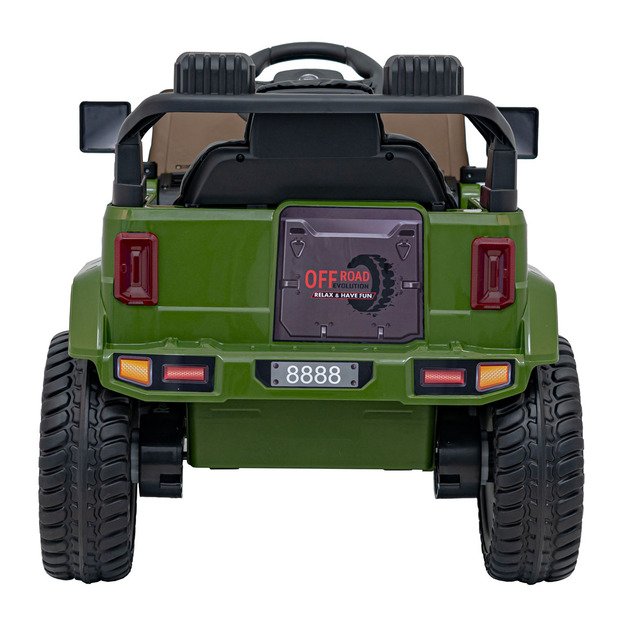 Vienvietis elektrinis visureigis vaikams Off Road MOUNTAIN, žalias