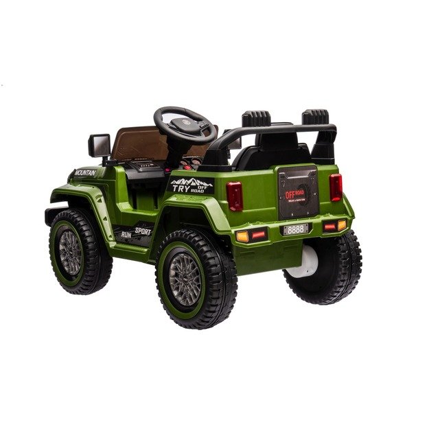 Vienvietis elektrinis visureigis vaikams Off Road MOUNTAIN, žalias