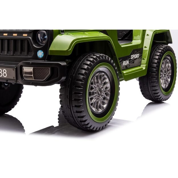 Vienvietis elektrinis visureigis vaikams Off Road MOUNTAIN, žalias