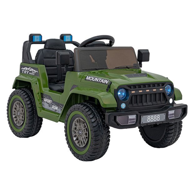 Vienvietis elektrinis visureigis vaikams Off Road MOUNTAIN, žalias