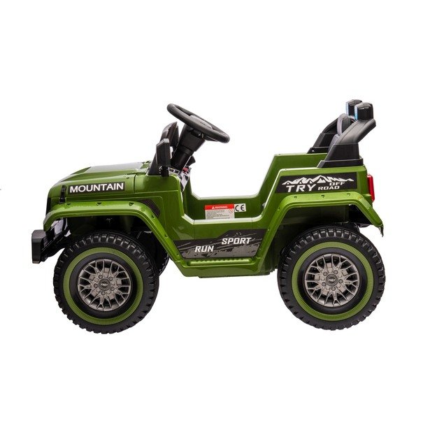 Vienvietis elektrinis visureigis vaikams Off Road MOUNTAIN, žalias