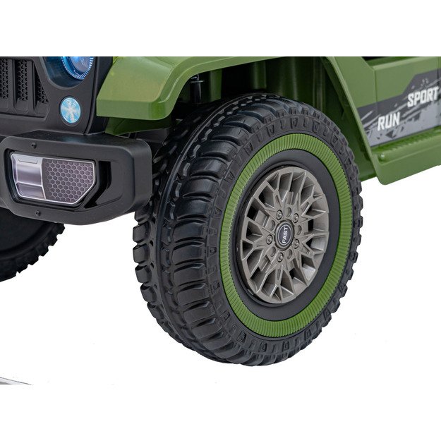 Vienvietis elektrinis visureigis vaikams Off Road MOUNTAIN, žalias