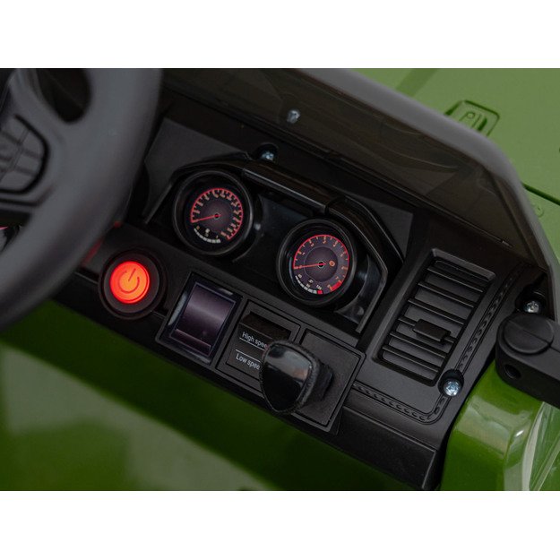 Vienvietis elektrinis visureigis vaikams Off Road MOUNTAIN, žalias