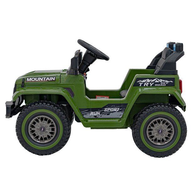 Vienvietis elektrinis visureigis vaikams Off Road MOUNTAIN, žalias