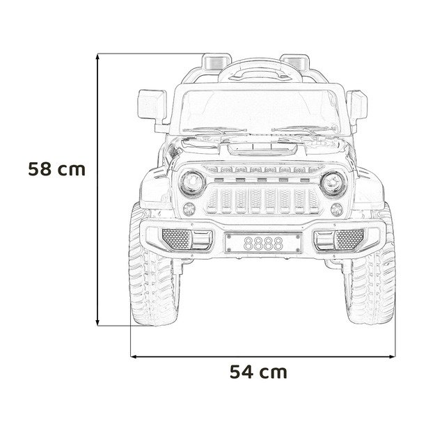 Vienvietis elektrinis visureigis vaikams Off Road MOUNTAIN, žalias