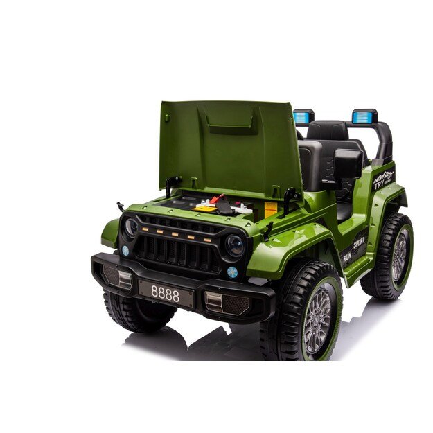 Vienvietis elektrinis visureigis vaikams Off Road MOUNTAIN, žalias