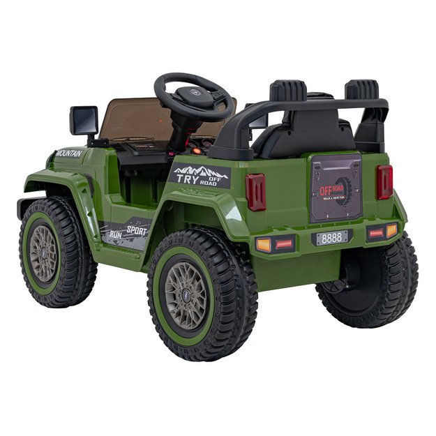 Vienvietis elektrinis visureigis vaikams Off Road MOUNTAIN, žalias