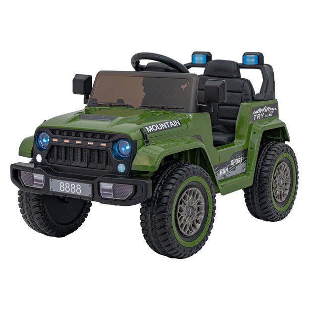 Vienvietis elektrinis visureigis vaikams Off Road MOUNTAIN, žalias