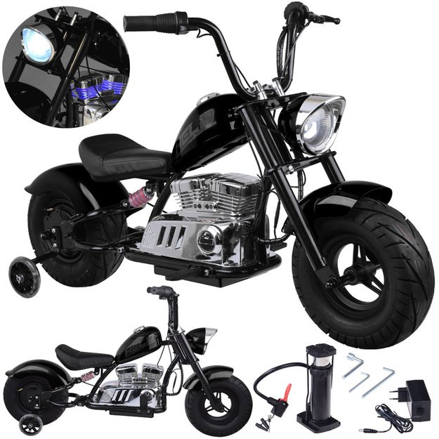 Vienvietis elektrinis motociklas vaikams iki 80 kg, juodas