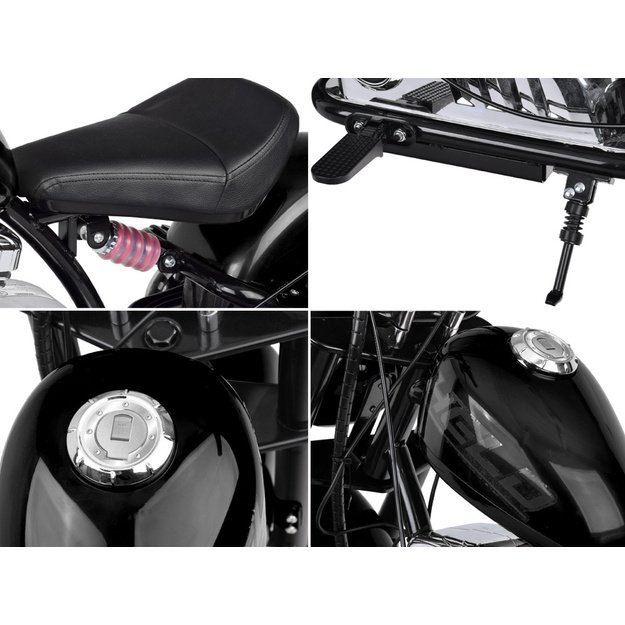 Vienvietis elektrinis motociklas vaikams iki 80 kg, juodas