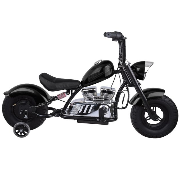 Vienvietis elektrinis motociklas vaikams iki 80 kg, juodas