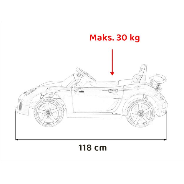 Vienvietis elektromobilis vaikams RUF CTR3, raudonas