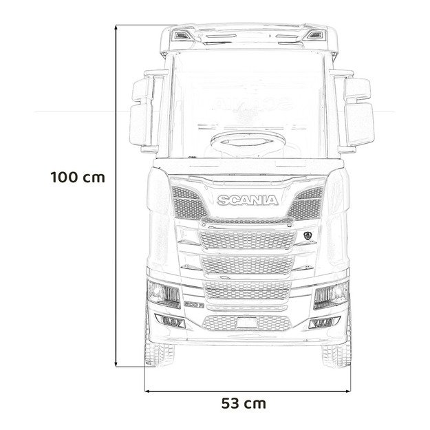 Vienvietis elektrinis sunkvežimis vaikams Scania R-SERIE, raudonas