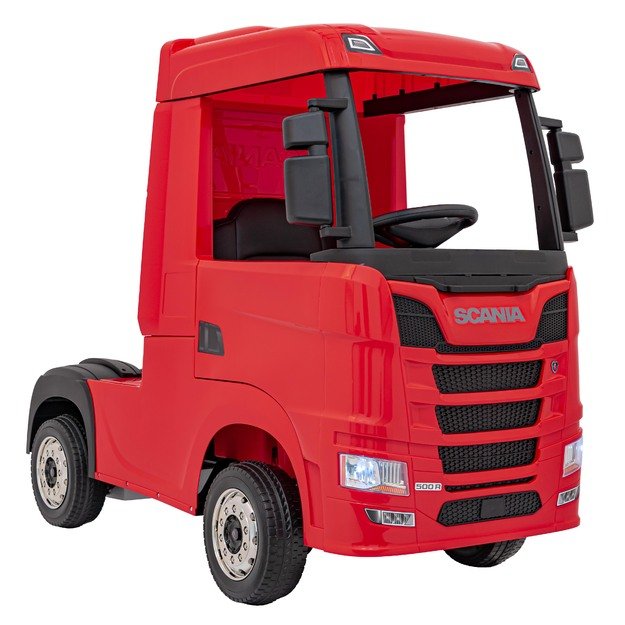 Vienvietis elektrinis sunkvežimis vaikams Scania R-SERIE, raudonas