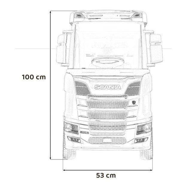 Vienvietis elektrinis sunkvežimis vaikams Scania R-SERIE, raudonas