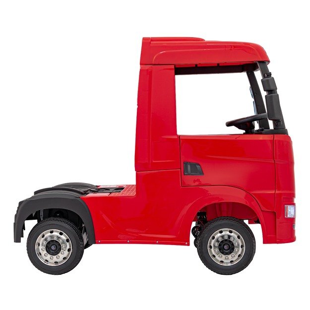 Vienvietis elektrinis sunkvežimis vaikams Scania R-SERIE, raudonas