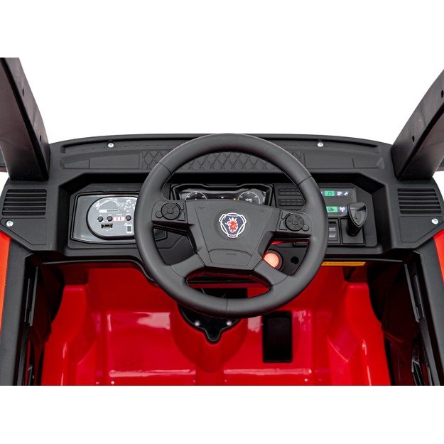Vienvietis elektrinis sunkvežimis vaikams Scania R-SERIE, raudonas