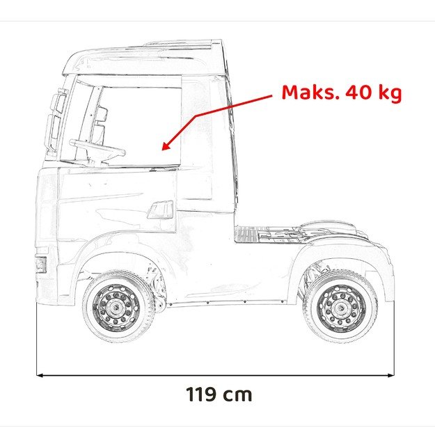 Vienvietis elektrinis sunkvežimis vaikams Scania R-SERIE, raudonas