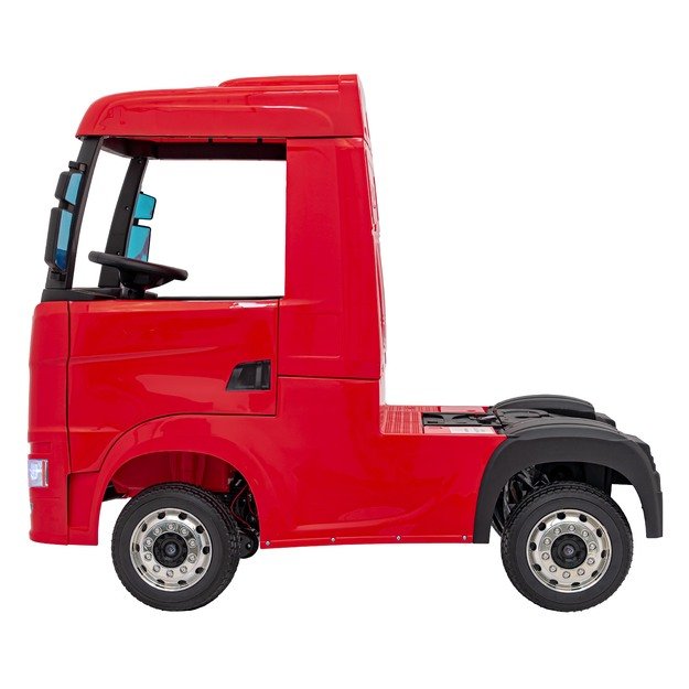 Vienvietis elektrinis sunkvežimis vaikams Scania R-SERIE, raudonas