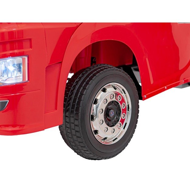Vienvietis elektrinis sunkvežimis vaikams Scania R-SERIE, raudonas