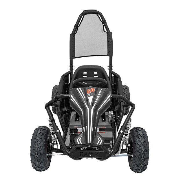 Vienvietis elektrinis sportinis kartingas MAIGHTY vaikams, juodas