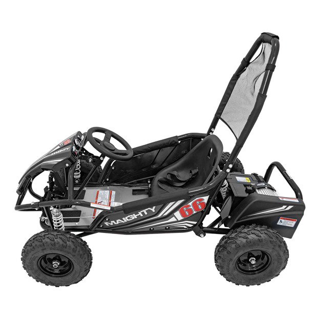 Vienvietis elektrinis sportinis kartingas MAIGHTY vaikams, juodas