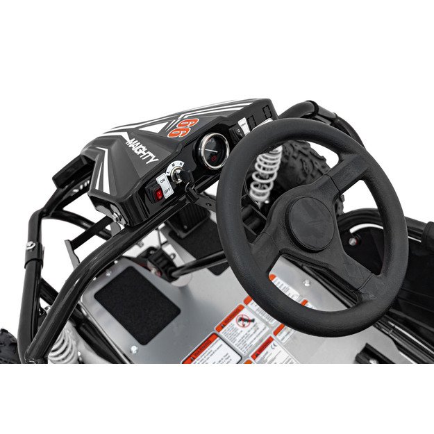 Vienvietis elektrinis sportinis kartingas MAIGHTY vaikams, juodas