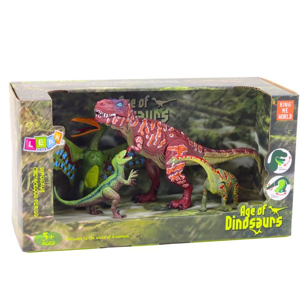 Dinozaurų figūrėlių rinkinys su judančiais elementais 4 vnt.