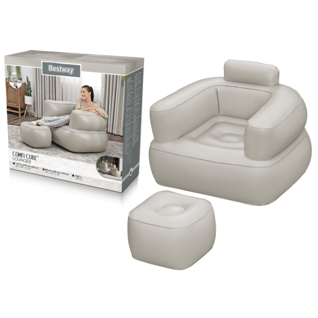 Pripučiamas fotelis, pilkas, Bestway 75137