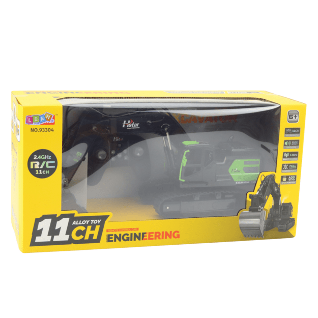 Nuotoliniu būdu valdomas vikšrinis ekskavatorius „Caterpillar“ 2.4G 11CH, juodas