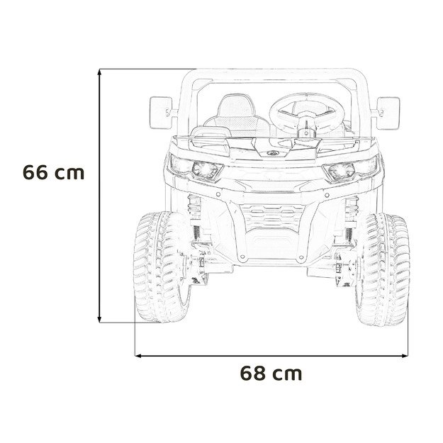Vaikiškas dvivietis elektrinis bagis 4x4 Speed 900, baltas