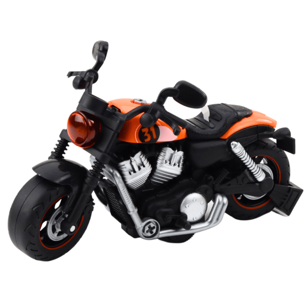 Žaislinis motociklas vaikams su atsuktuvu, oranžinis