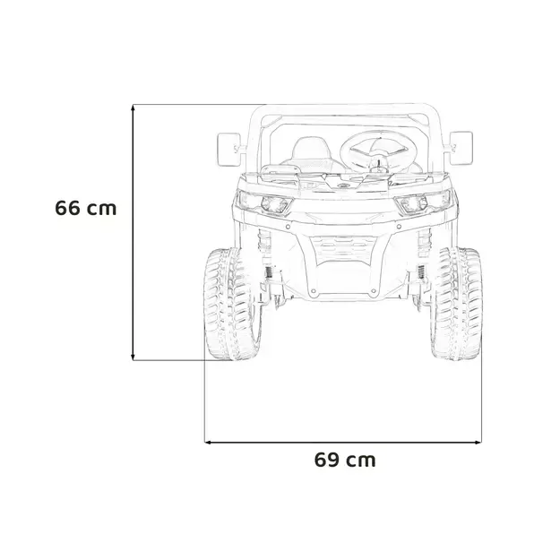 Dvivietis elektromobilis Farmer Truck Speed 900, baltas
