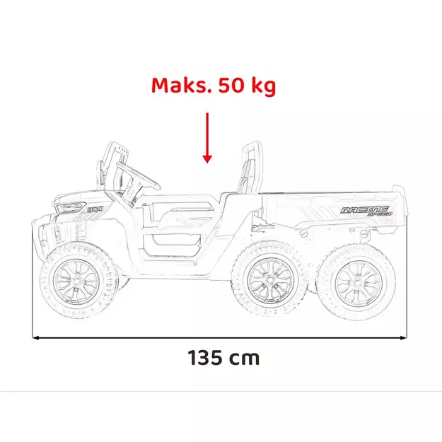 Dvivietis elektromobilis Farmer Truck Speed 900, baltas