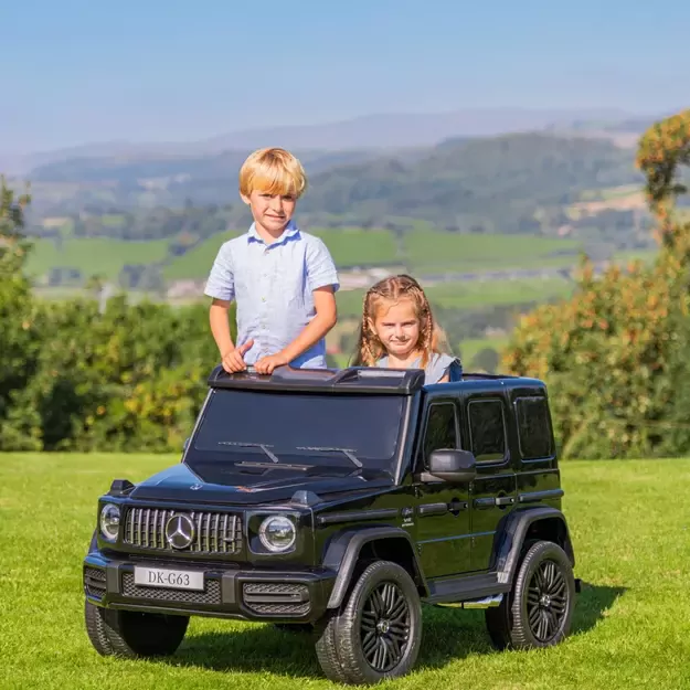 Galingas 4x4 200W dvivietis elektromobilis Mercedes Benz G63 AMG XXL, juodas