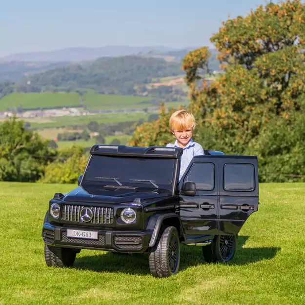 Galingas 4x4 200W dvivietis elektromobilis Mercedes Benz G63 AMG XXL, juodas
