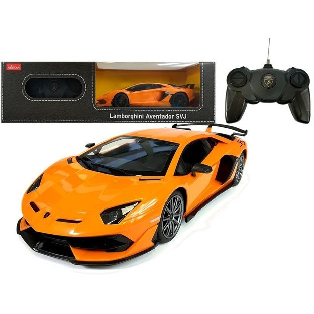 Nuotoliniu būdu valdomas Lamborghini Aventador Rastar automobilis 1:24, oranžinis