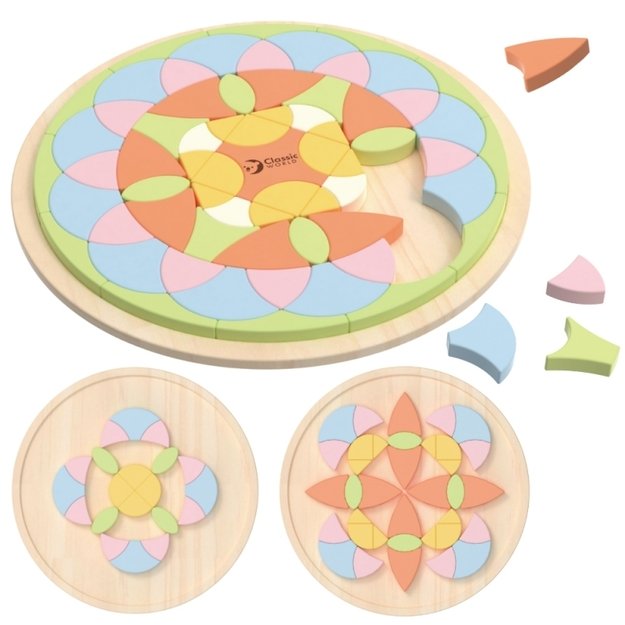 Montessori mozaikos dėlionė “Gėlės” CLASSIC WORLD