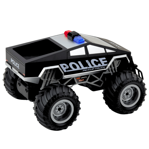 Nuotoliniu būdu valdomas policijos visureigis PICKUP TRUCK 1:16, juodas 2