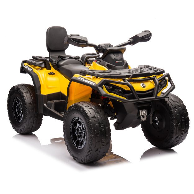 Elektrinis vienvietis keturratis vaikams Can Am Outlander 4x4 DK-CA005, geltonas