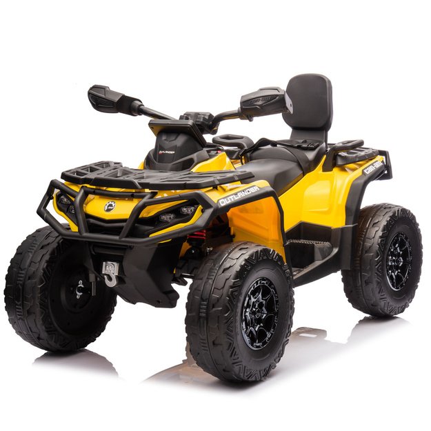 Elektrinis vienvietis keturratis vaikams Can Am Outlander 4x4 DK-CA005, geltonas