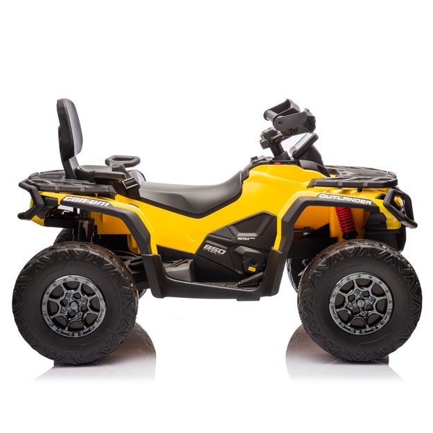 Elektrinis vienvietis keturratis vaikams Can Am Outlander 4x4 DK-CA005, geltonas