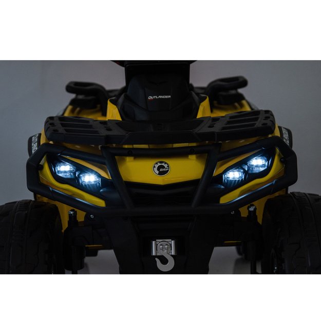 Elektrinis vienvietis keturratis vaikams Can Am Outlander 4x4 DK-CA005, geltonas