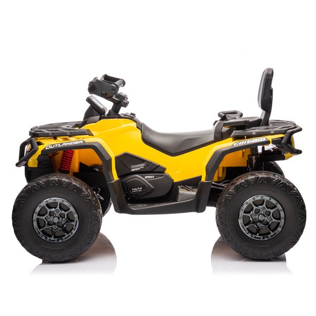 Elektrinis vienvietis keturratis vaikams Can Am Outlander 4x4 DK-CA005, geltonas