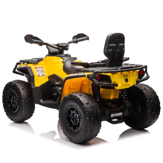 Elektrinis vienvietis keturratis vaikams Can Am Outlander 4x4 DK-CA005, geltonas