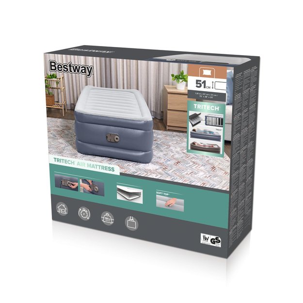 Pripučiamas vienvietis čiužinys su siurbliu 191x97x51cm, Bestway 6713G