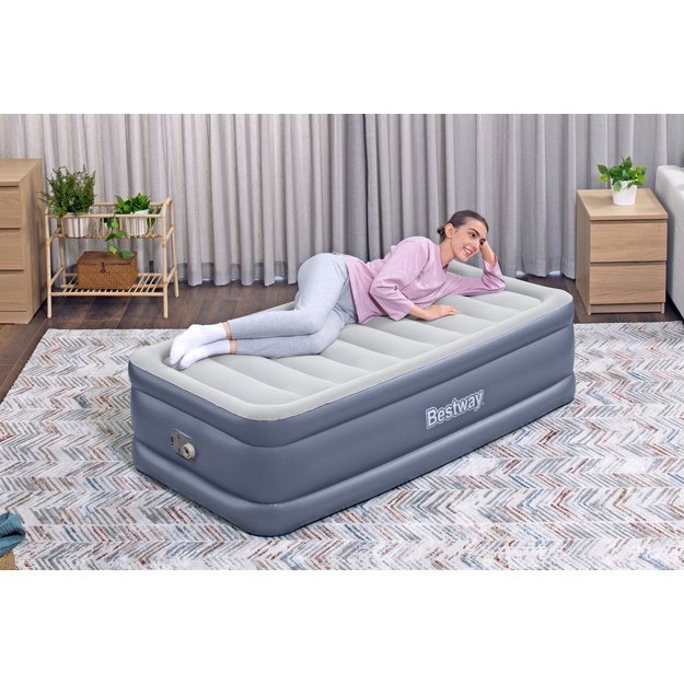 Pripučiamas vienvietis čiužinys su siurbliu 191x97x51cm, Bestway 6713G